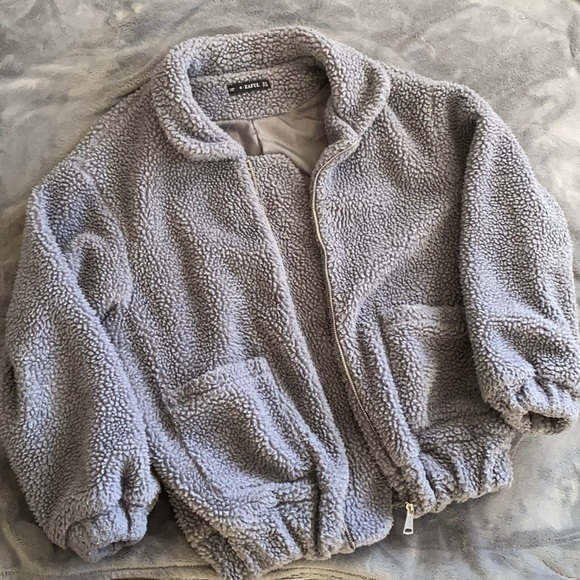 ZAFUL Grey Sherpa Jacket - Picture 2 of 6